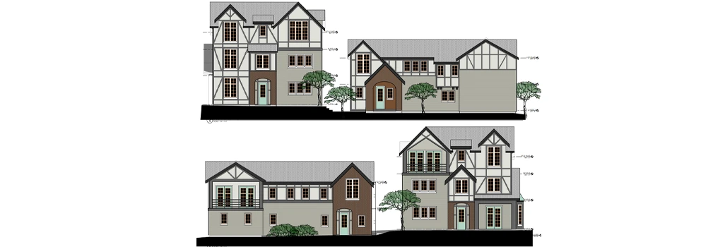 Architectural elevations for Carkeek Park Tudor Homes